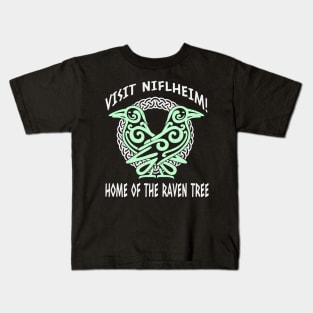 Visit Niflheim! Home of the Raven Tree | War God | Nine Realms | Odin's Ravens | Norse Mythology | Gifts for Gamers | Viking Gifts Kids T-Shirt